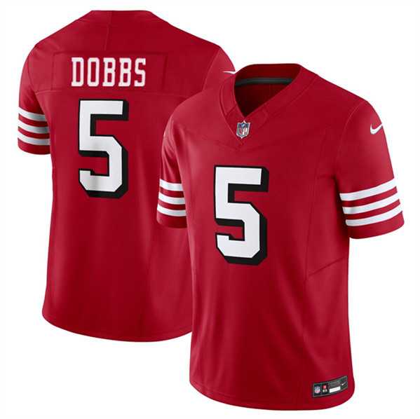 Youth San Francisco 49ers #5 Josh Dobbs 2024 F.U.S.E. New Red Vapor Untouchable Limited Stitched Jersey Dzhi->youth nfl jersey->Youth Jersey